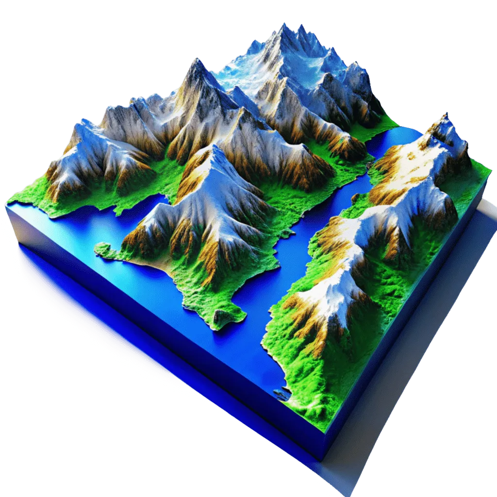Nya Zeelands landskap 3D-modell, Nya Zeeland NZeTA