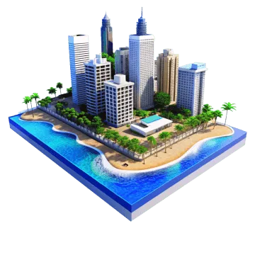 Tel Aviv Beach 3D-modell, Israel ETA-IL